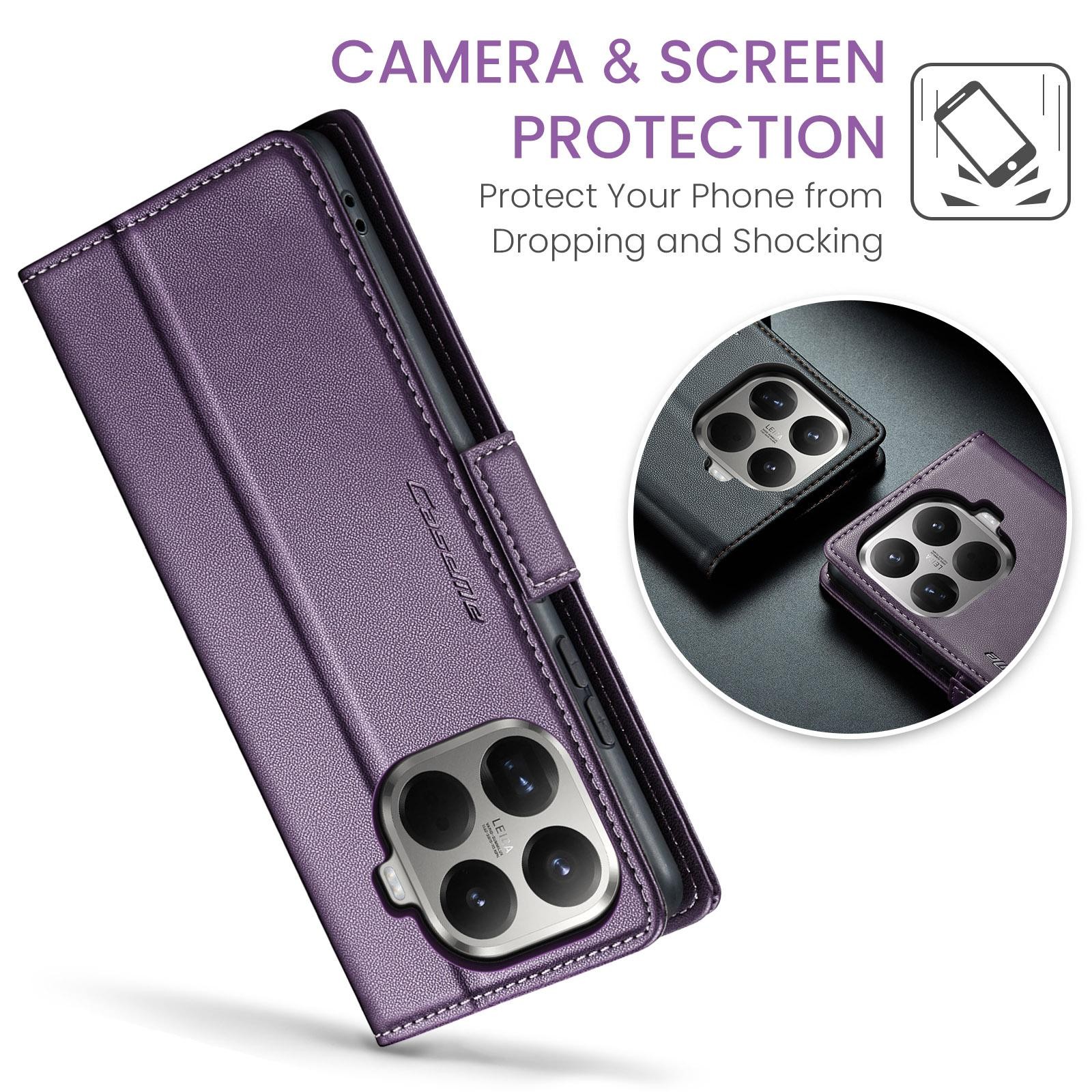 CaseMe 023 Xiaomi 15T Pro 5G RFID Θήκη Πορτοφόλι Δερμάτινη – Purple
