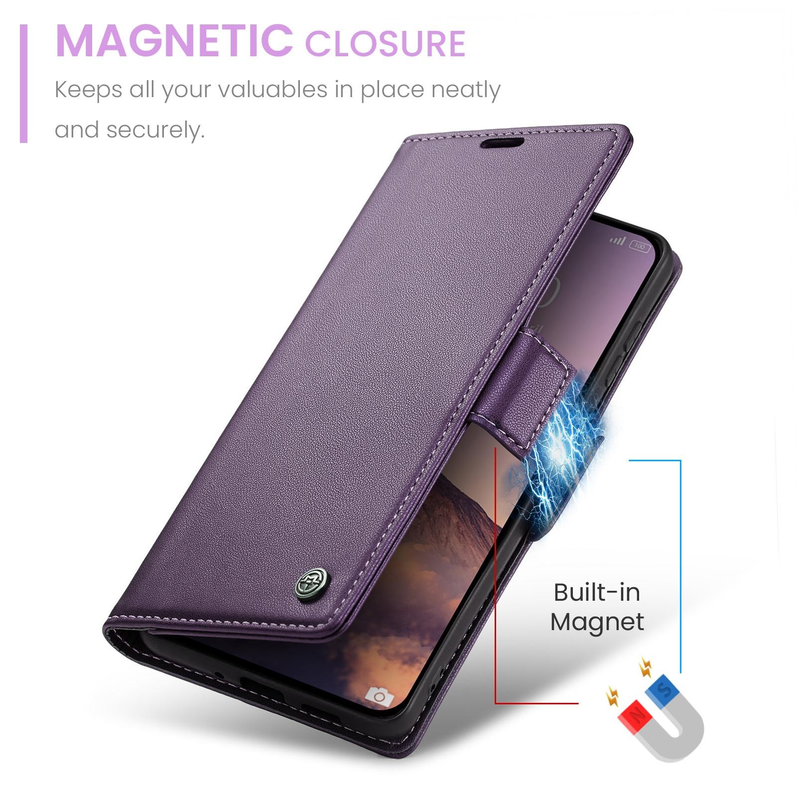 CaseMe 023 Xiaomi 15T Pro 5G RFID Θήκη Πορτοφόλι Δερμάτινη – Purple