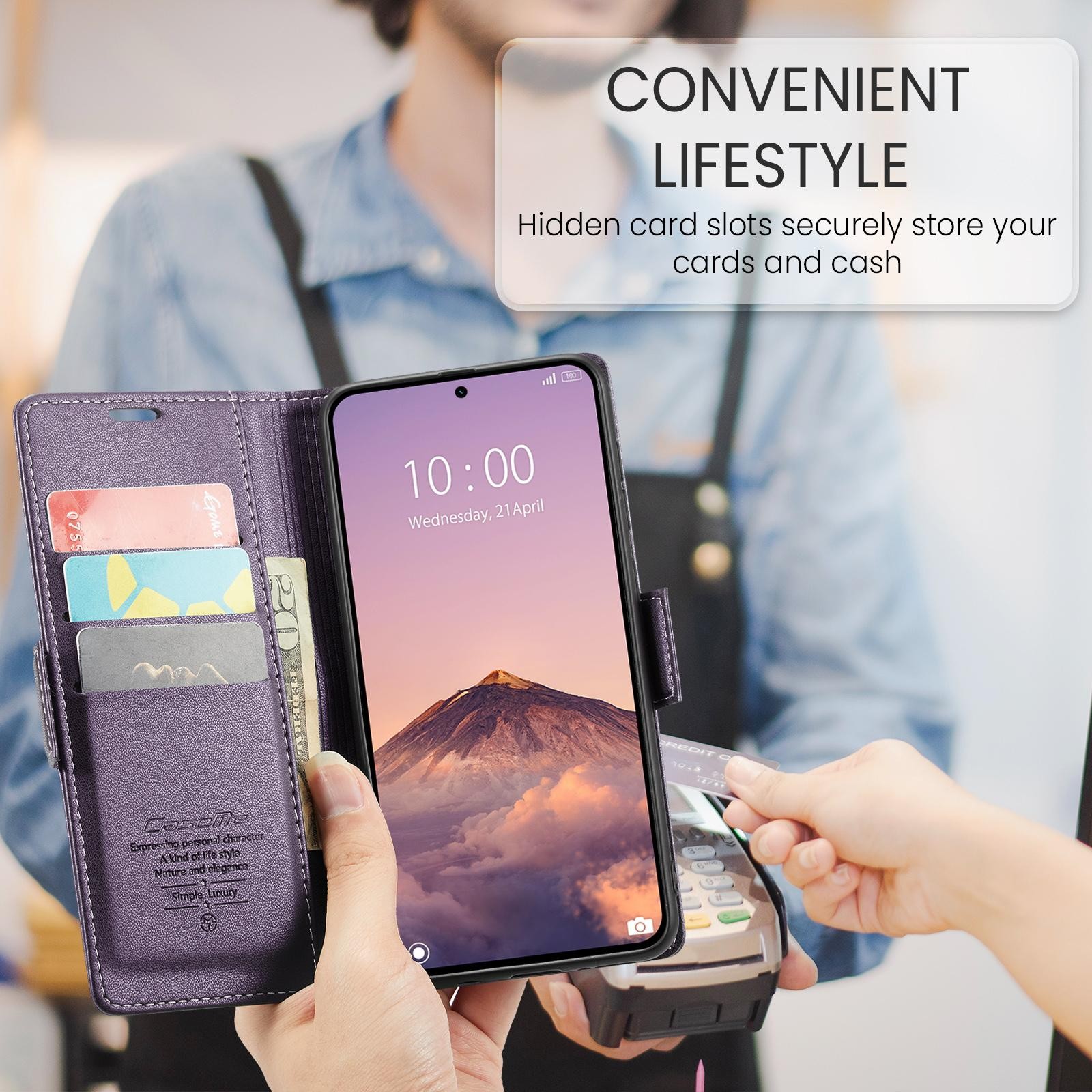 CaseMe 023 Xiaomi 15T Pro 5G RFID Θήκη Πορτοφόλι Δερμάτινη – Purple