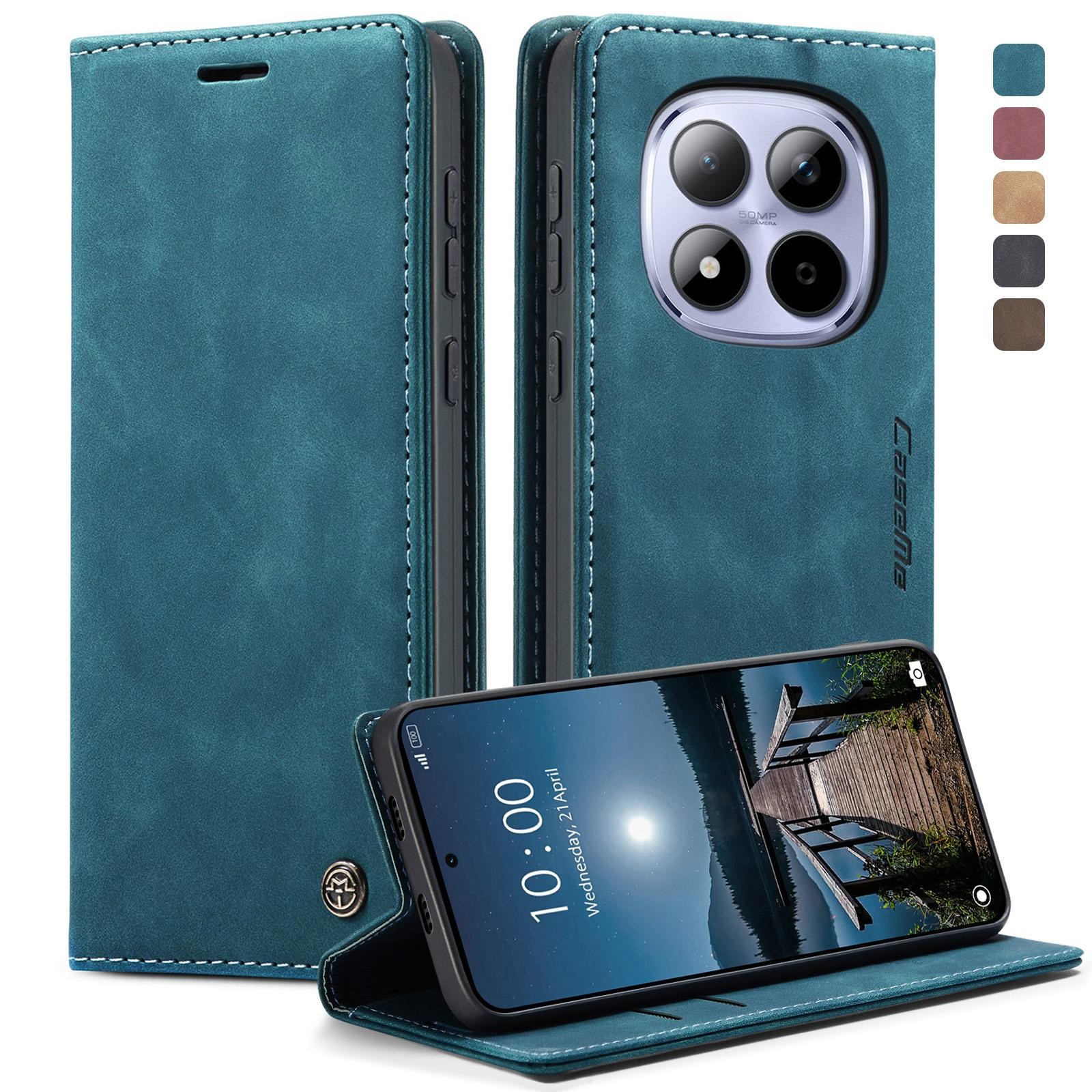 CaseMe 013 Xiaomi Redmi Note 15 Pro 5G Retro Leather Θήκη Βιβλίο -Blue