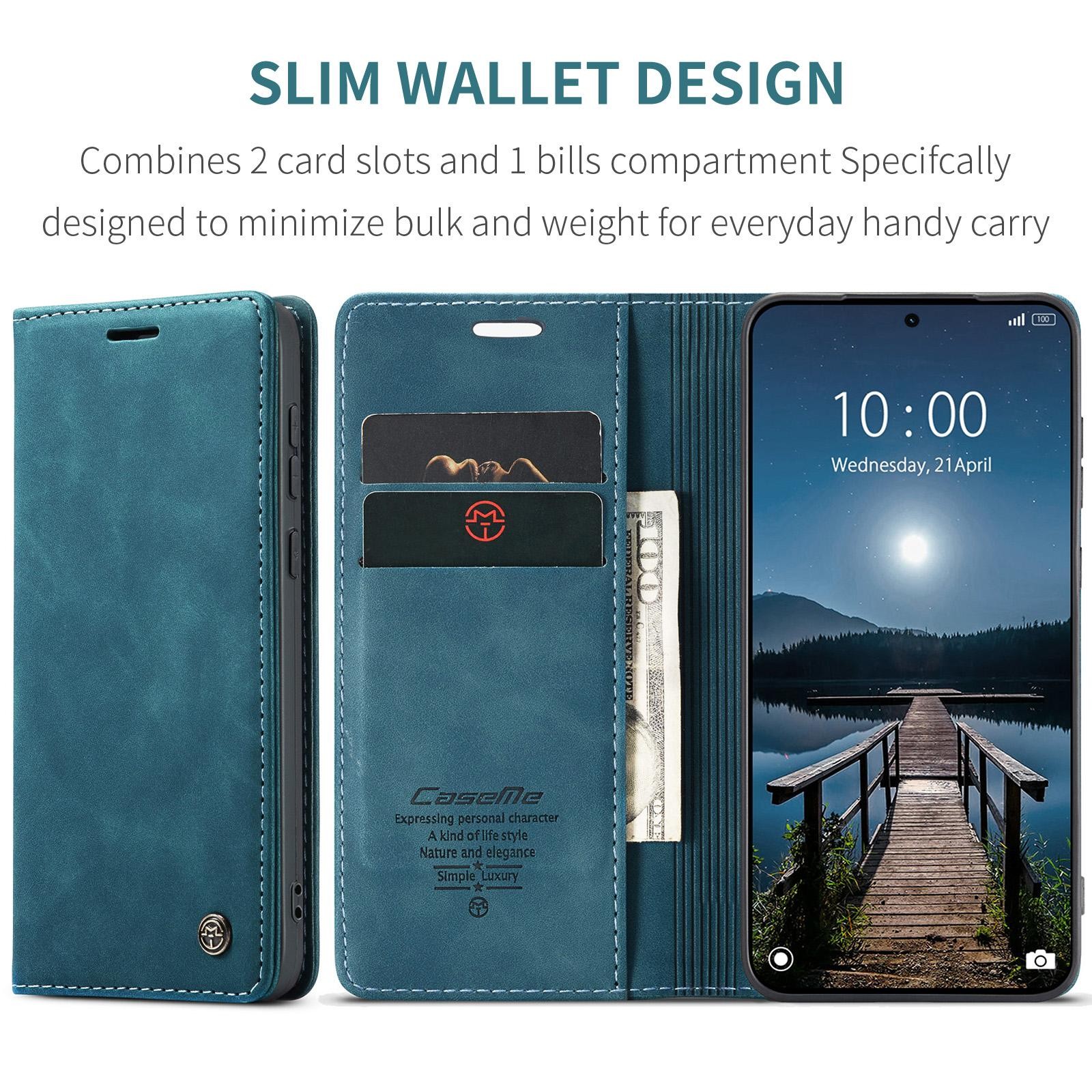 CaseMe 013 Xiaomi Redmi Note 15 Pro 5G Retro Leather Θήκη Βιβλίο -Blue