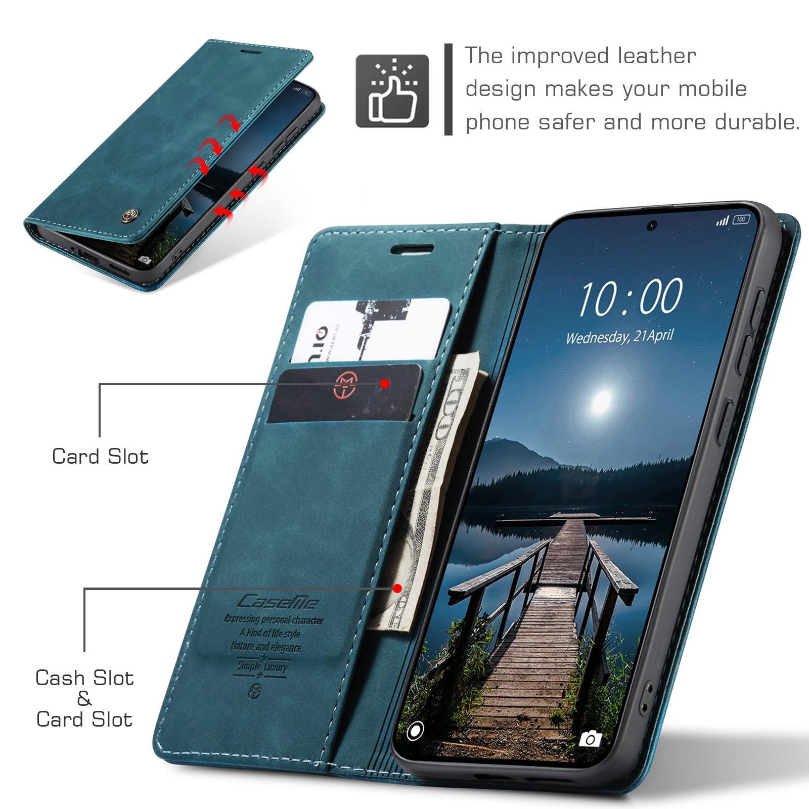 CaseMe 013 Xiaomi Redmi Note 15 Pro 5G Retro Leather Θήκη Βιβλίο -Blue