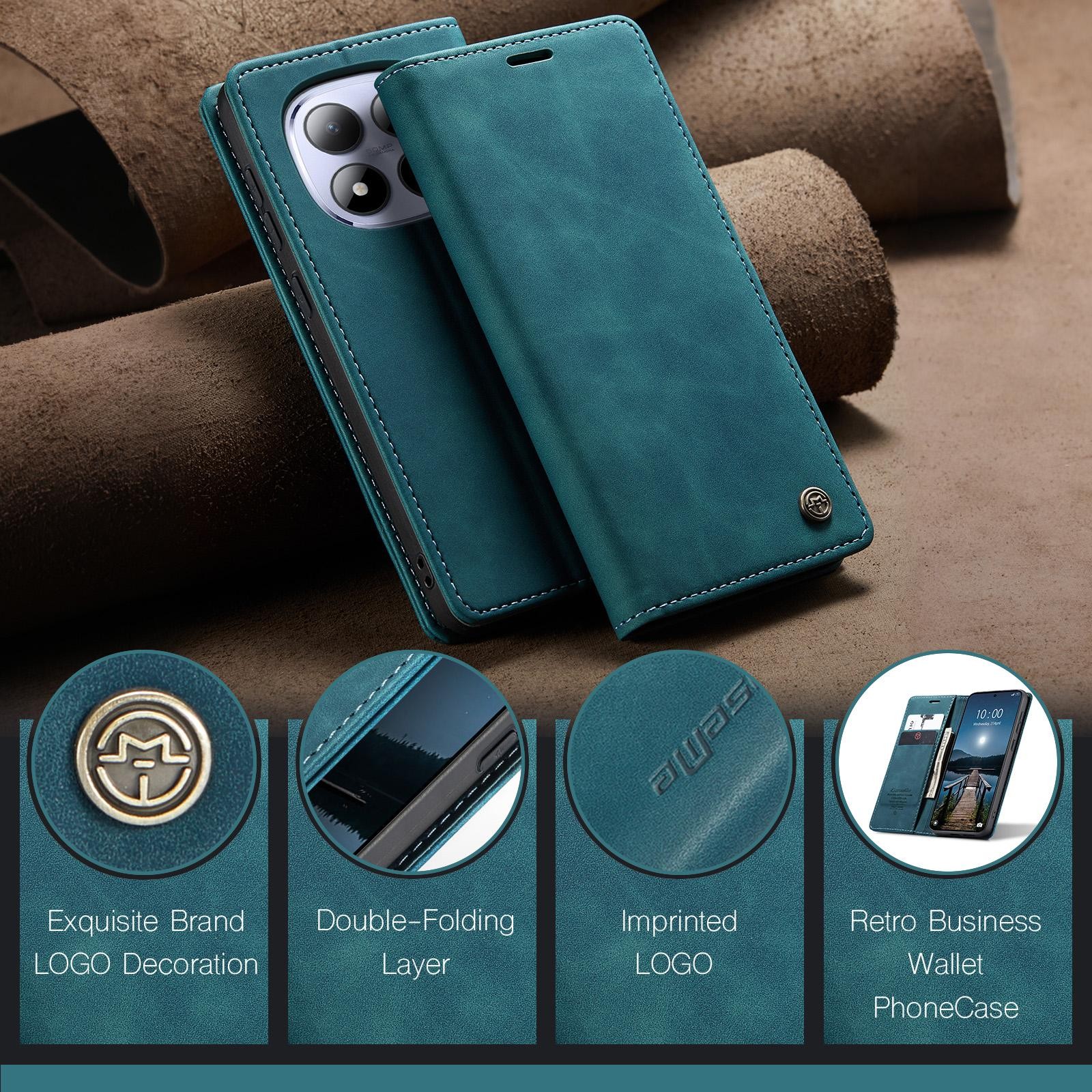 CaseMe 013 Xiaomi Redmi Note 15 Pro 5G Retro Leather Θήκη Βιβλίο -Blue