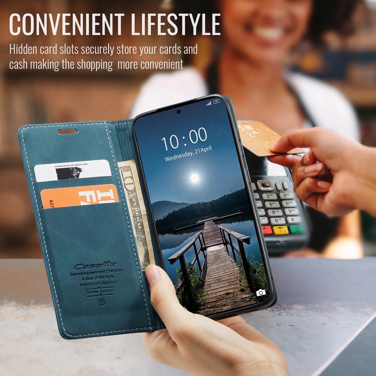 CaseMe 013 Xiaomi Redmi Note 15 Pro 5G Retro Leather Θήκη Βιβλίο -Blue