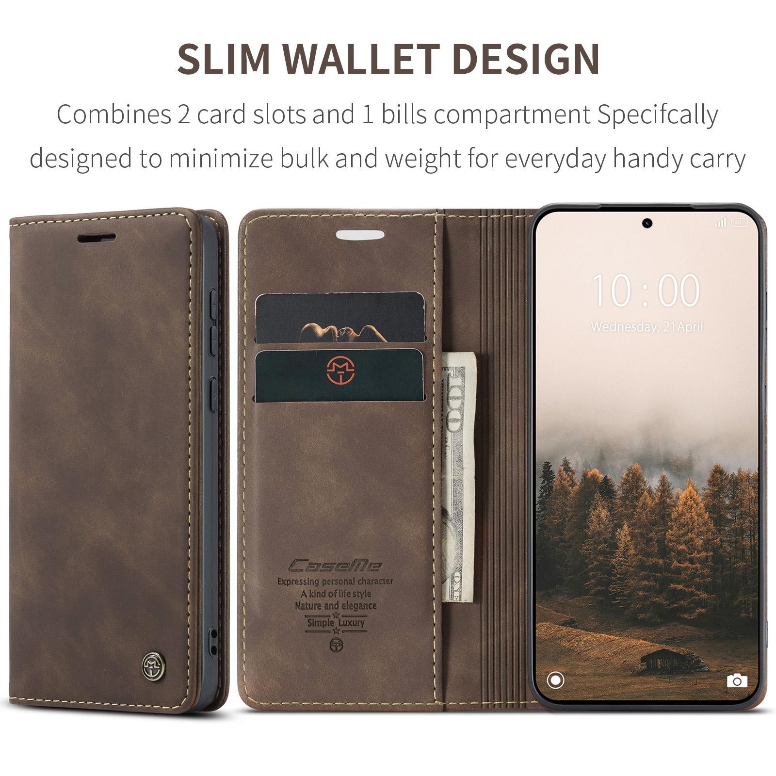 CaseMe 013 Xiaomi Redmi Note 15 Pro 5G Retro Leather Θήκη Βιβλίο -Coffee