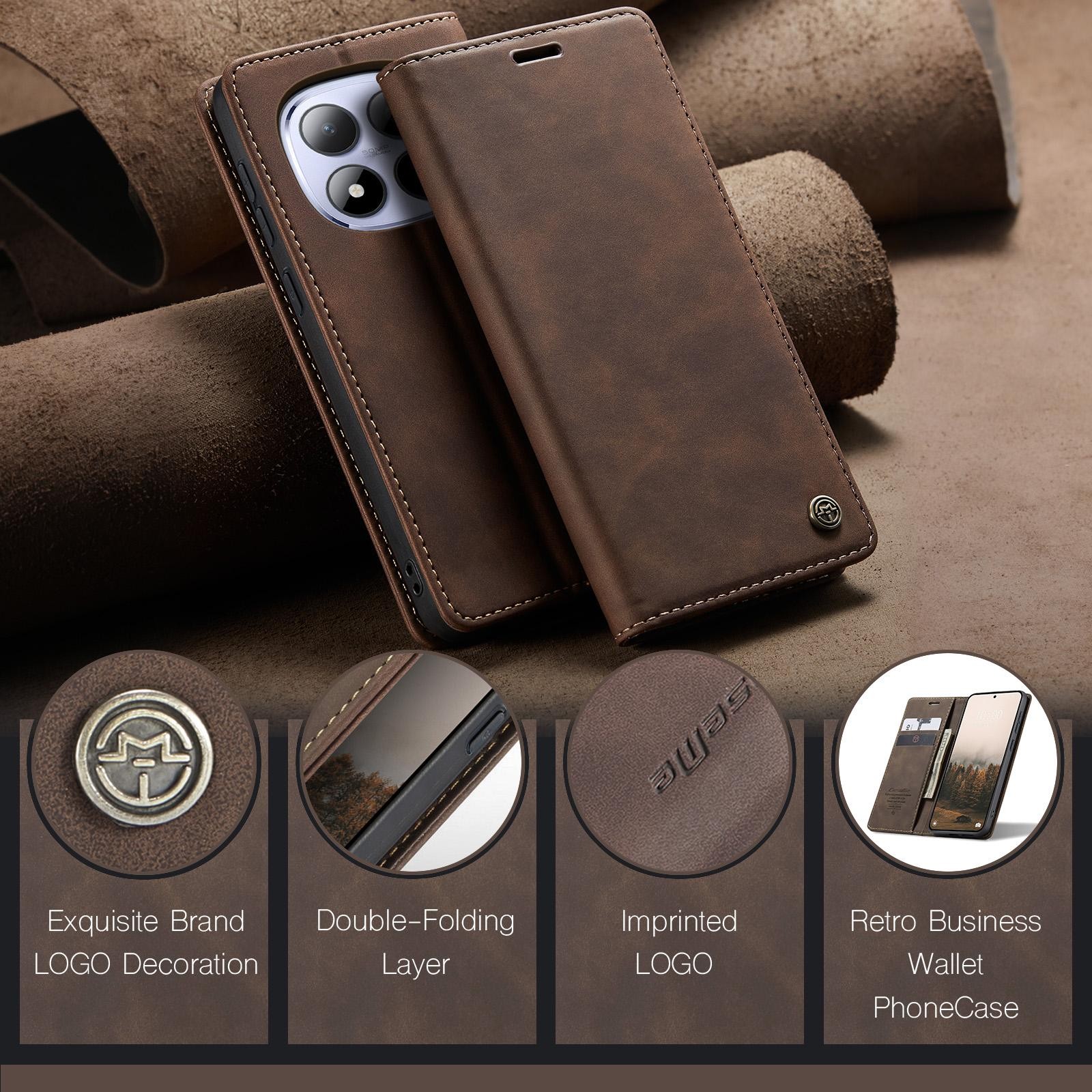 CaseMe 013 Xiaomi Redmi Note 15 Pro 5G Retro Leather Θήκη Βιβλίο -Coffee