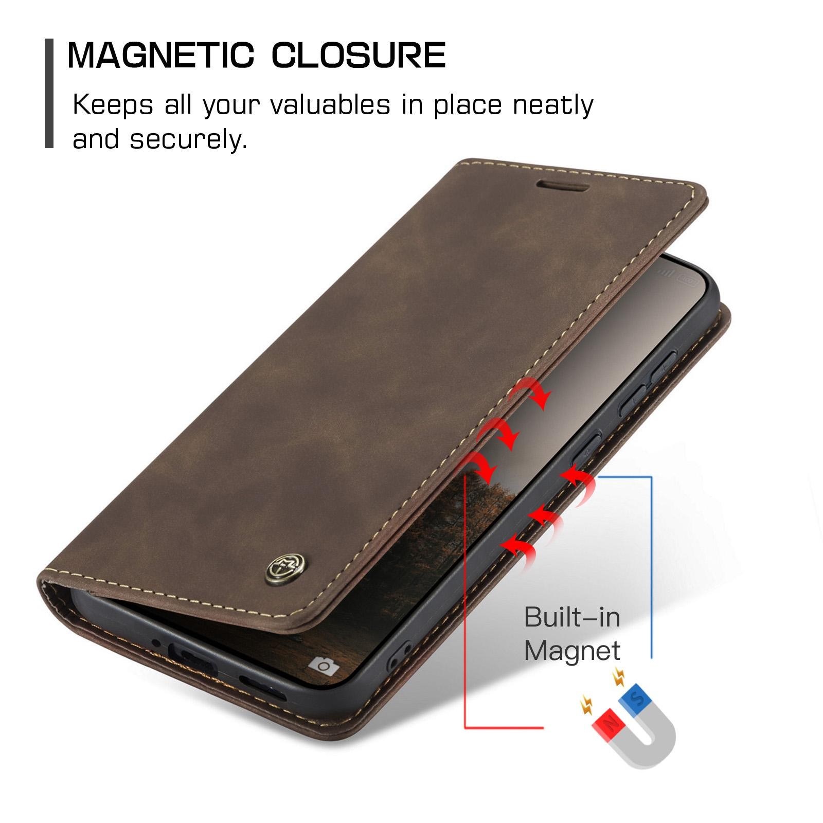 CaseMe 013 Xiaomi Redmi Note 15 Pro 5G Retro Leather Θήκη Βιβλίο -Coffee