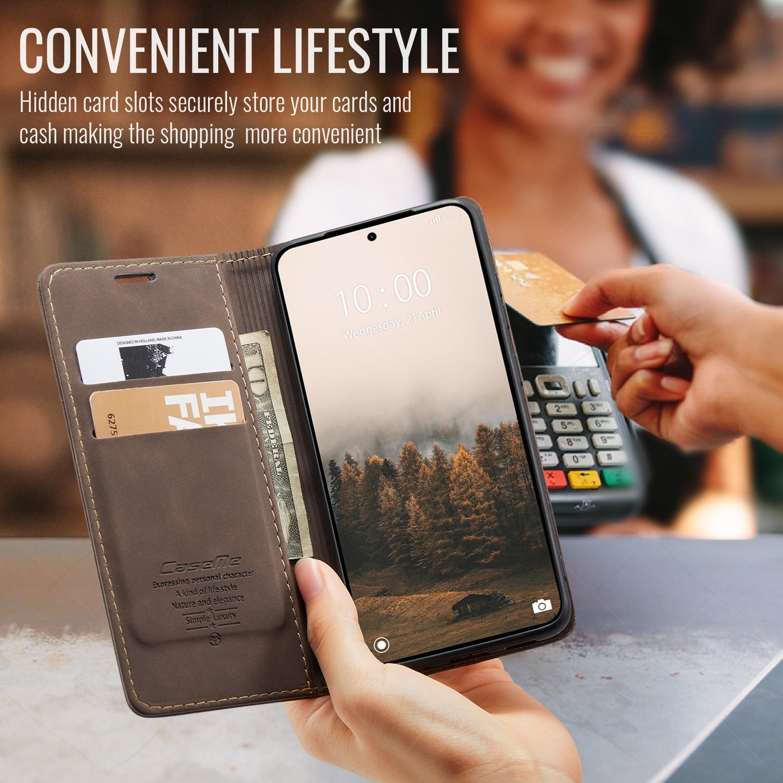 CaseMe 013 Xiaomi Redmi Note 15 Pro 5G Retro Leather Θήκη Βιβλίο -Coffee