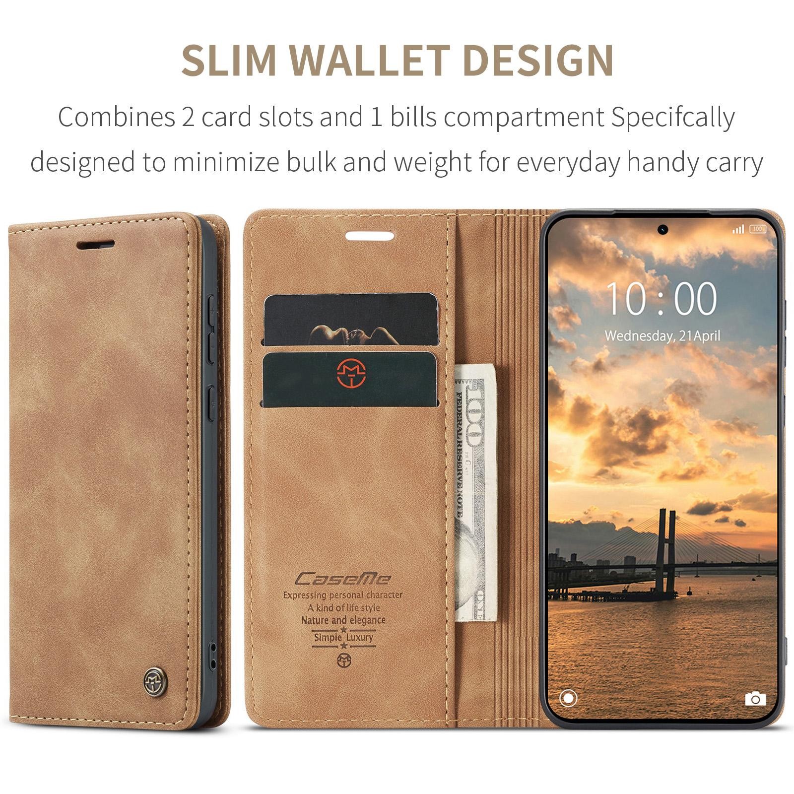 CaseMe 013 Xiaomi Redmi Note 15 Pro 5G Retro Leather Θήκη Βιβλίο -Brown