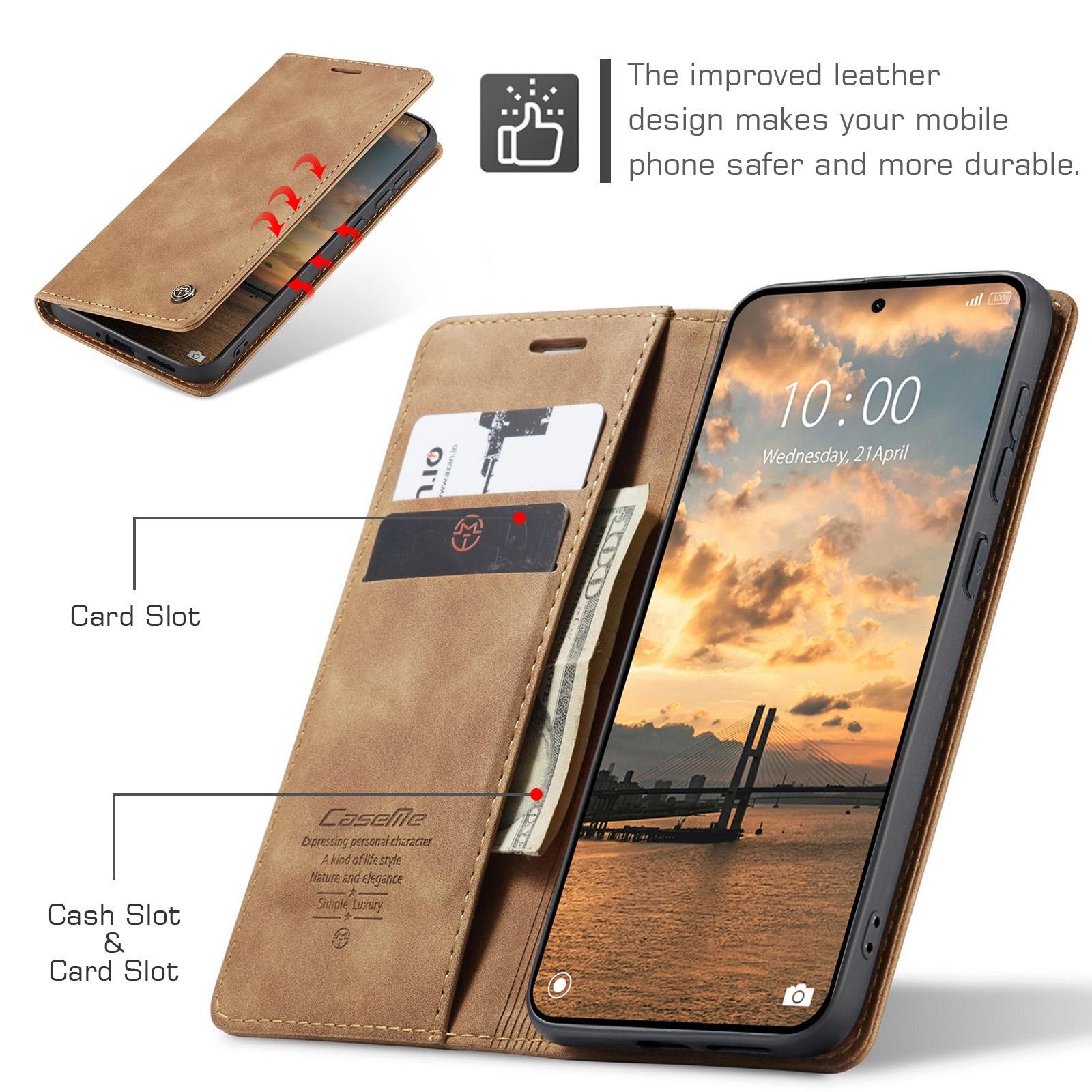 CaseMe 013 Xiaomi Redmi Note 15 Pro 5G Retro Leather Θήκη Βιβλίο -Brown