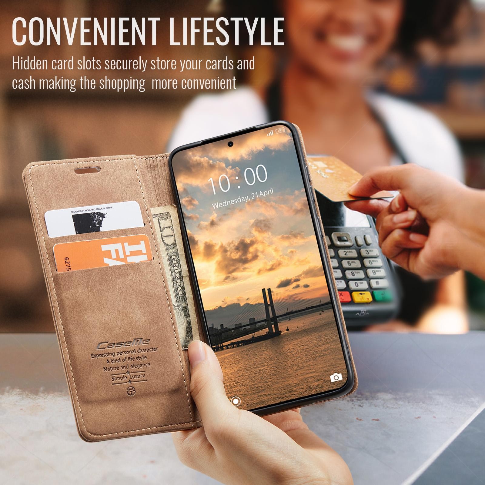 CaseMe 013 Xiaomi Redmi Note 15 Pro 5G Retro Leather Θήκη Βιβλίο -Brown