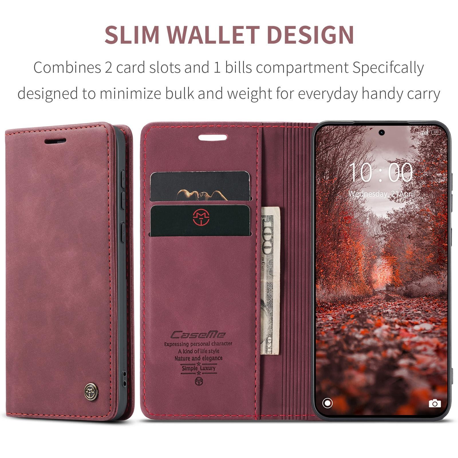 CaseMe 013 Xiaomi Redmi Note 15 Pro 5G Retro Leather Θήκη Βιβλίο -Red