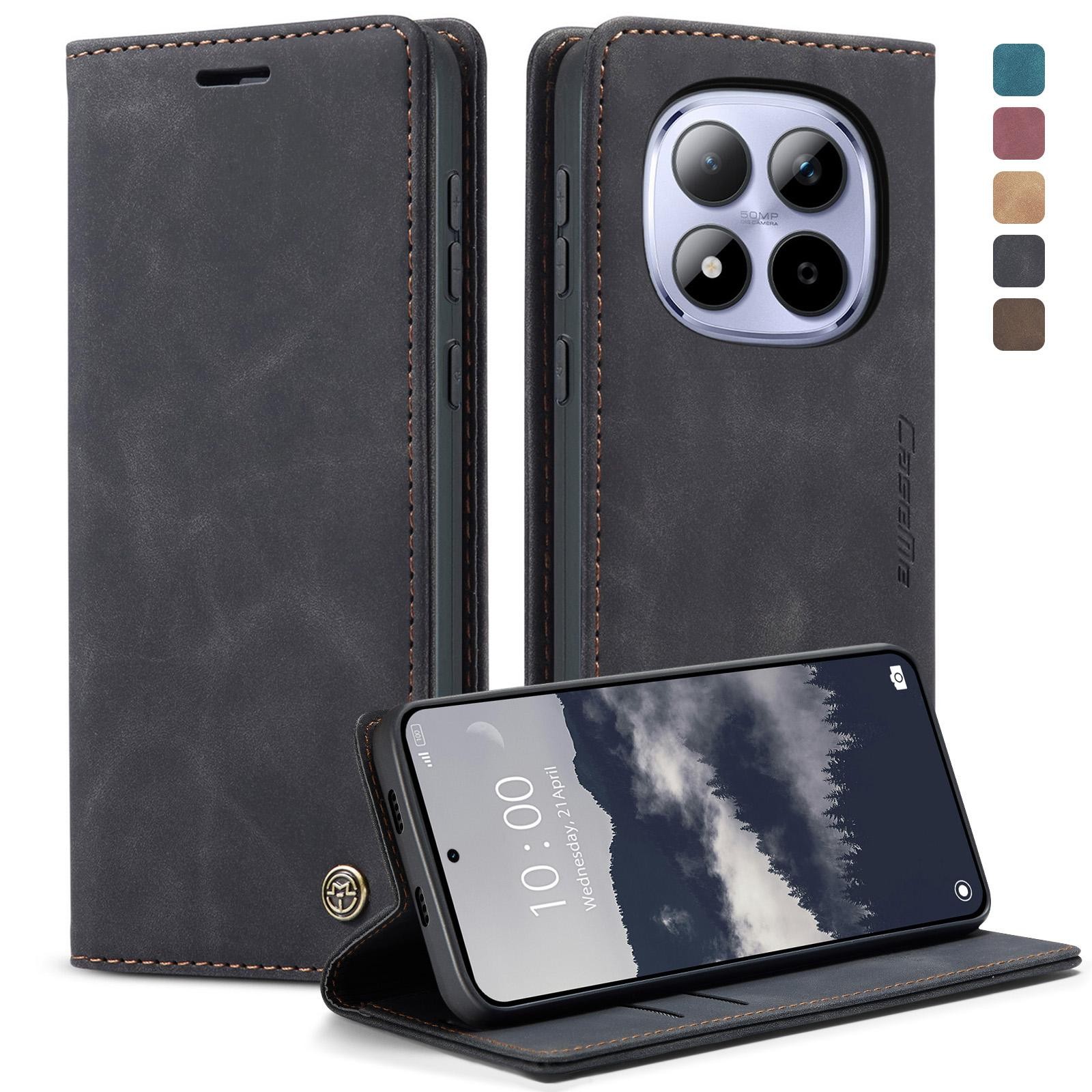 CaseMe 013 Xiaomi Redmi Note 15 Pro 5G Retro Leather Θήκη Βιβλίο -Black