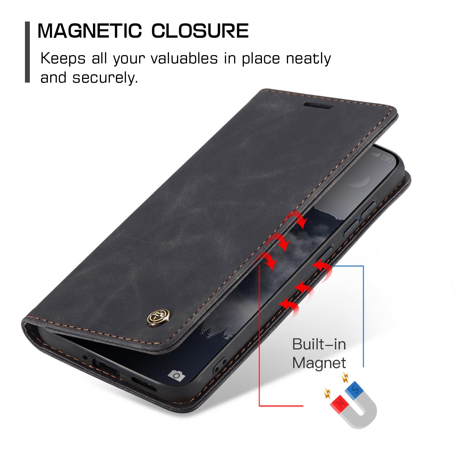 CaseMe 013 Xiaomi Redmi Note 15 Pro 5G Retro Leather Θήκη Βιβλίο -Black