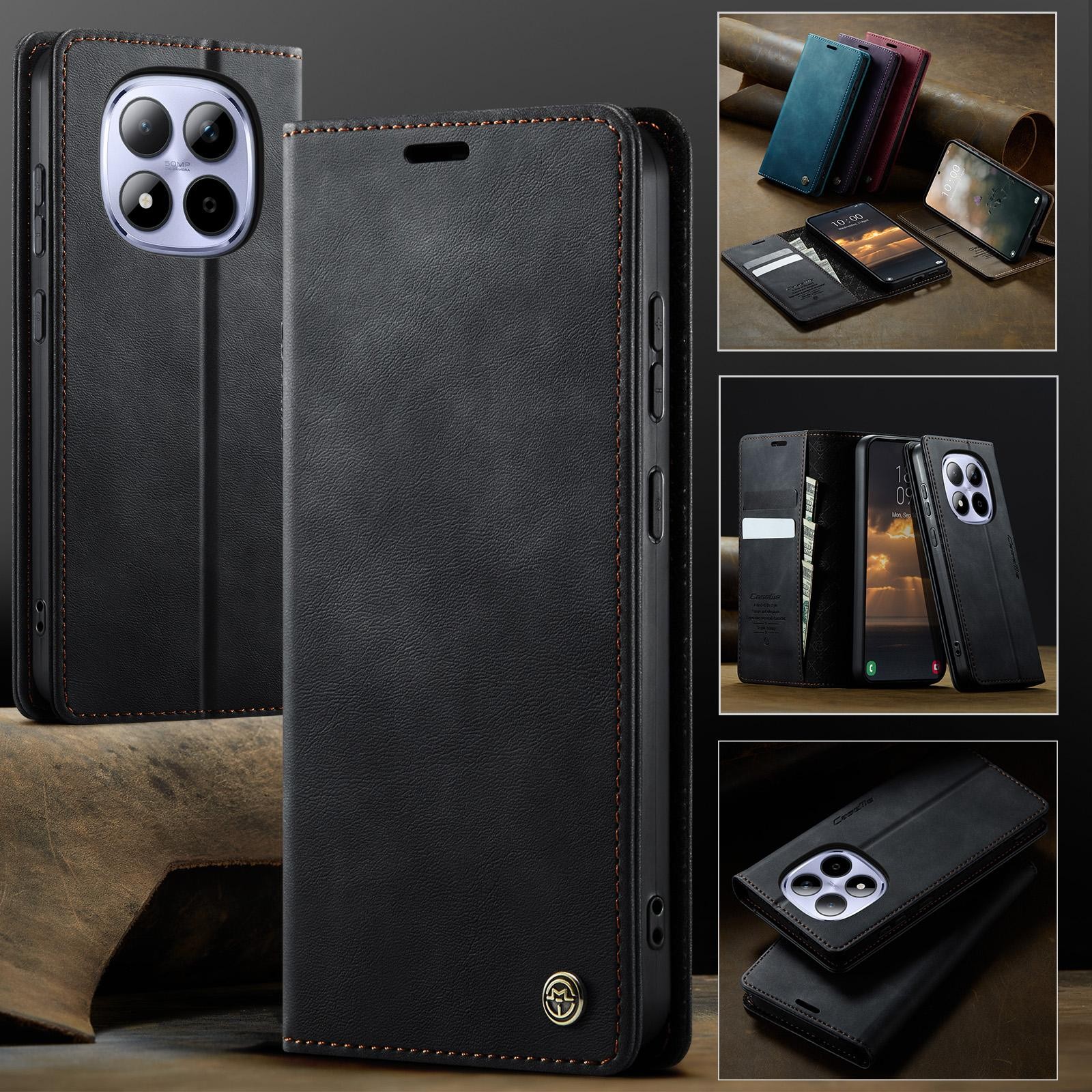 CaseMe 033 Xiaomi Redmi Note 15 Pro 5G RFID Retro Θήκη Βιβλίο Δερμάτινη –Black