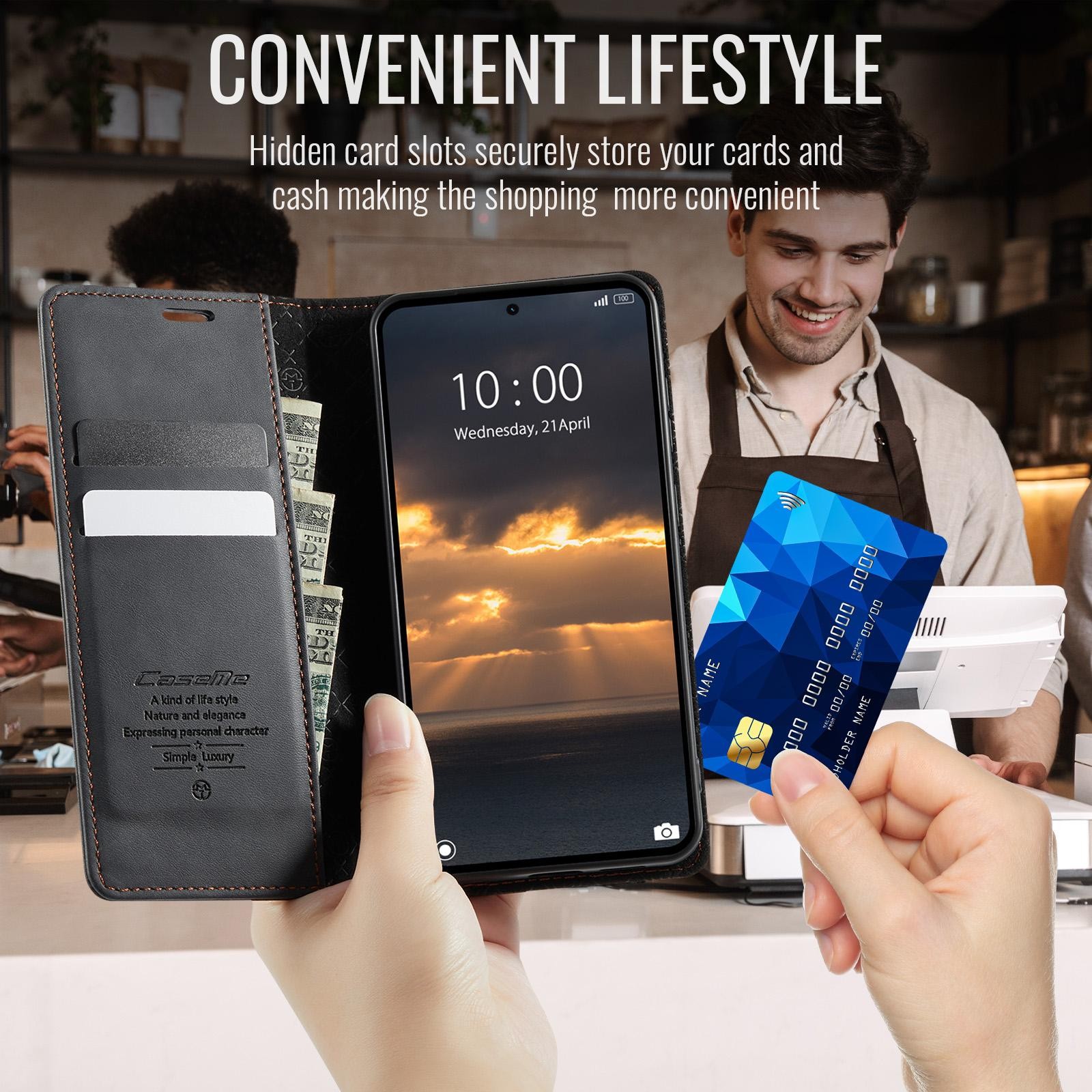 CaseMe 033 Xiaomi Redmi Note 15 Pro 5G RFID Retro Θήκη Βιβλίο Δερμάτινη –Black