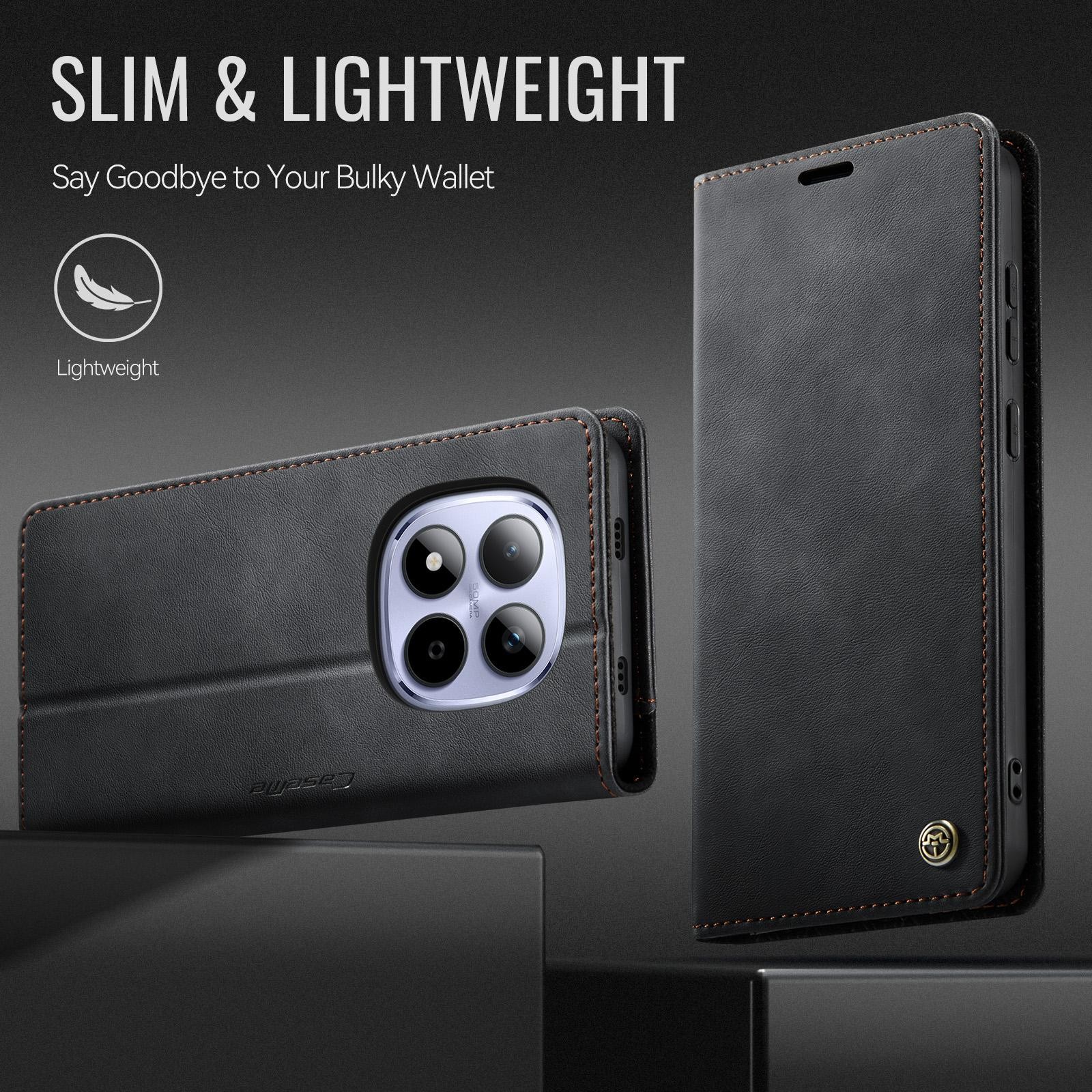CaseMe 033 Xiaomi Redmi Note 15 Pro 5G RFID Retro Θήκη Βιβλίο Δερμάτινη –Black
