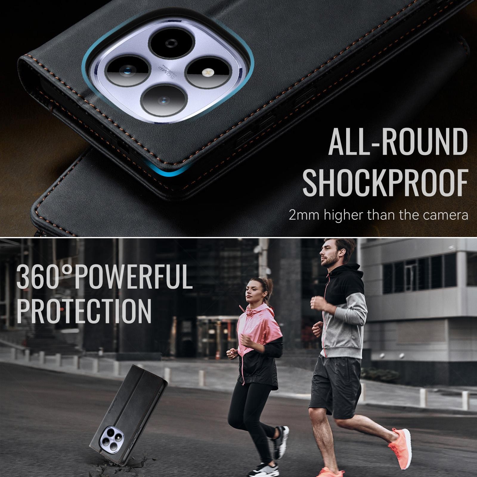 CaseMe 033 Xiaomi Redmi Note 15 Pro 5G RFID Retro Θήκη Βιβλίο Δερμάτινη –Black