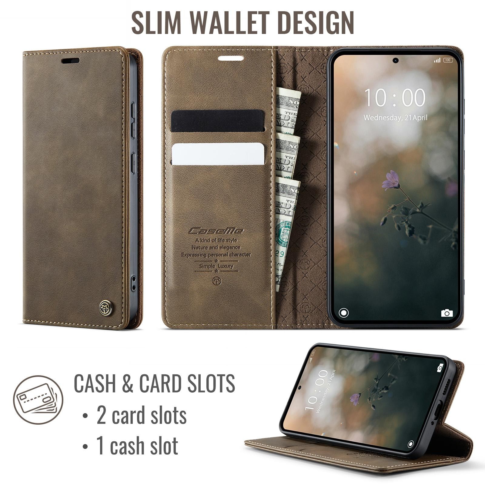 CaseMe 033 Xiaomi Redmi Note 15 Pro 5G RFID Retro Θήκη Βιβλίο Δερμάτινη –Coffee