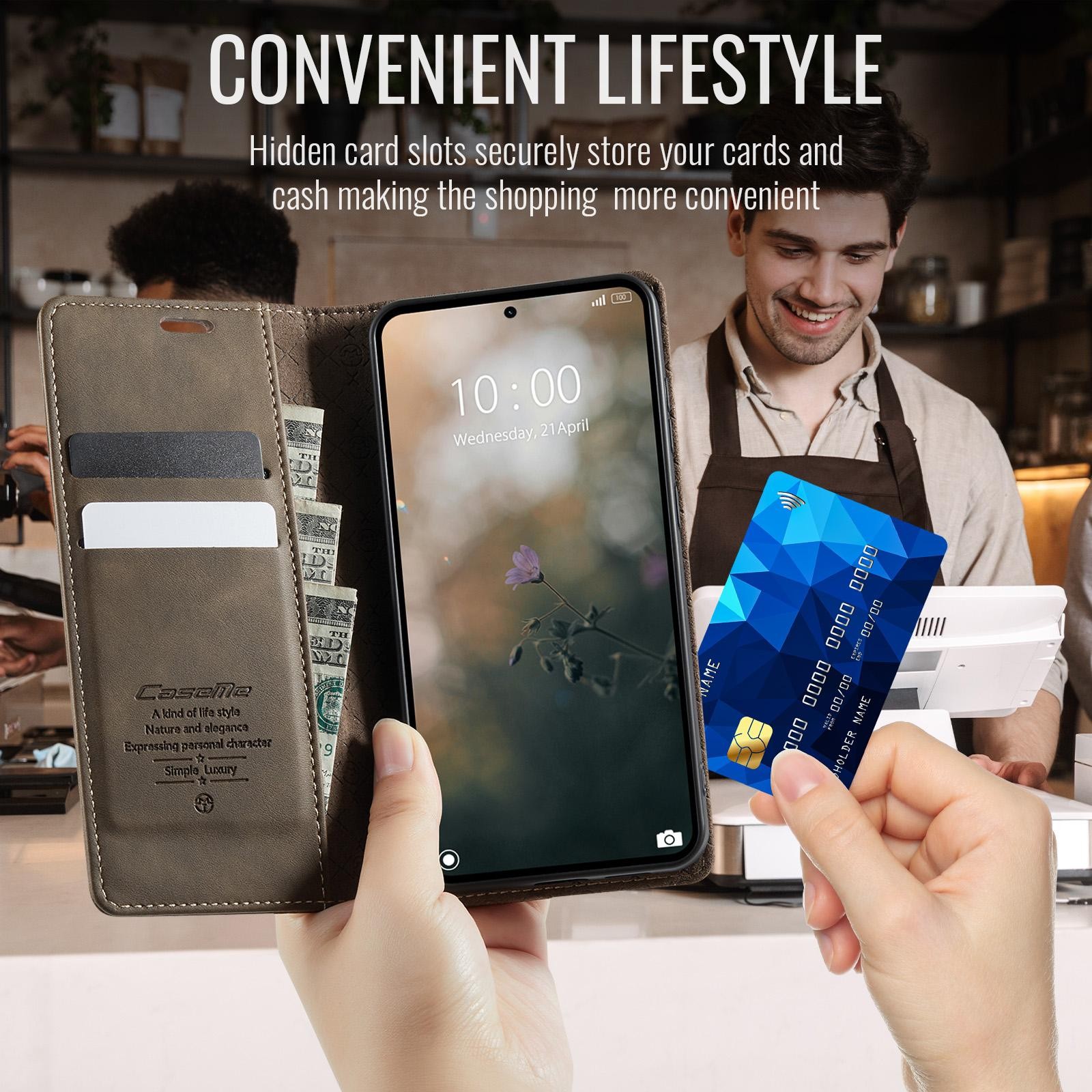 CaseMe 033 Xiaomi Redmi Note 15 Pro 5G RFID Retro Θήκη Βιβλίο Δερμάτινη –Coffee
