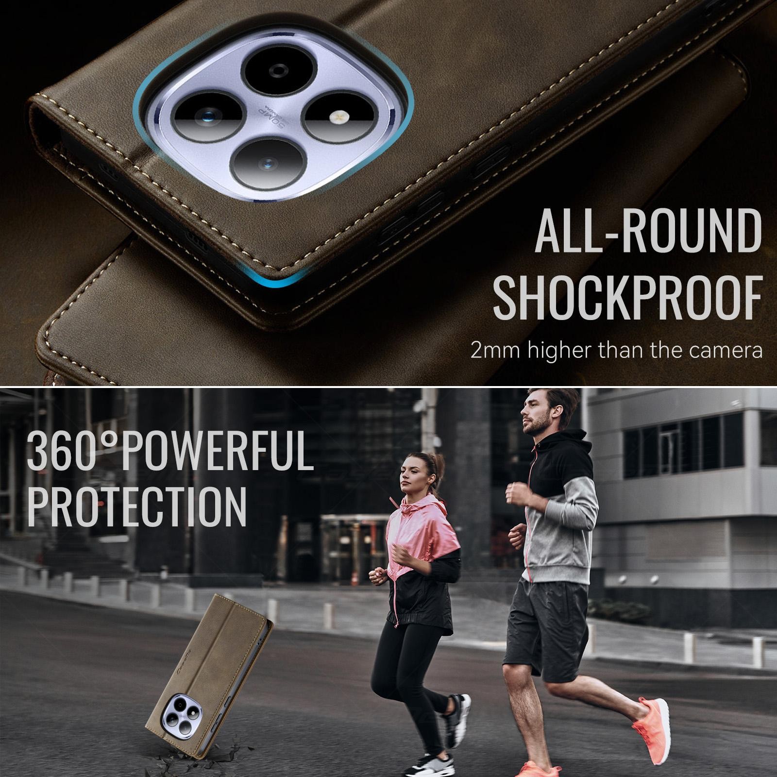CaseMe 033 Xiaomi Redmi Note 15 Pro 5G RFID Retro Θήκη Βιβλίο Δερμάτινη –Coffee