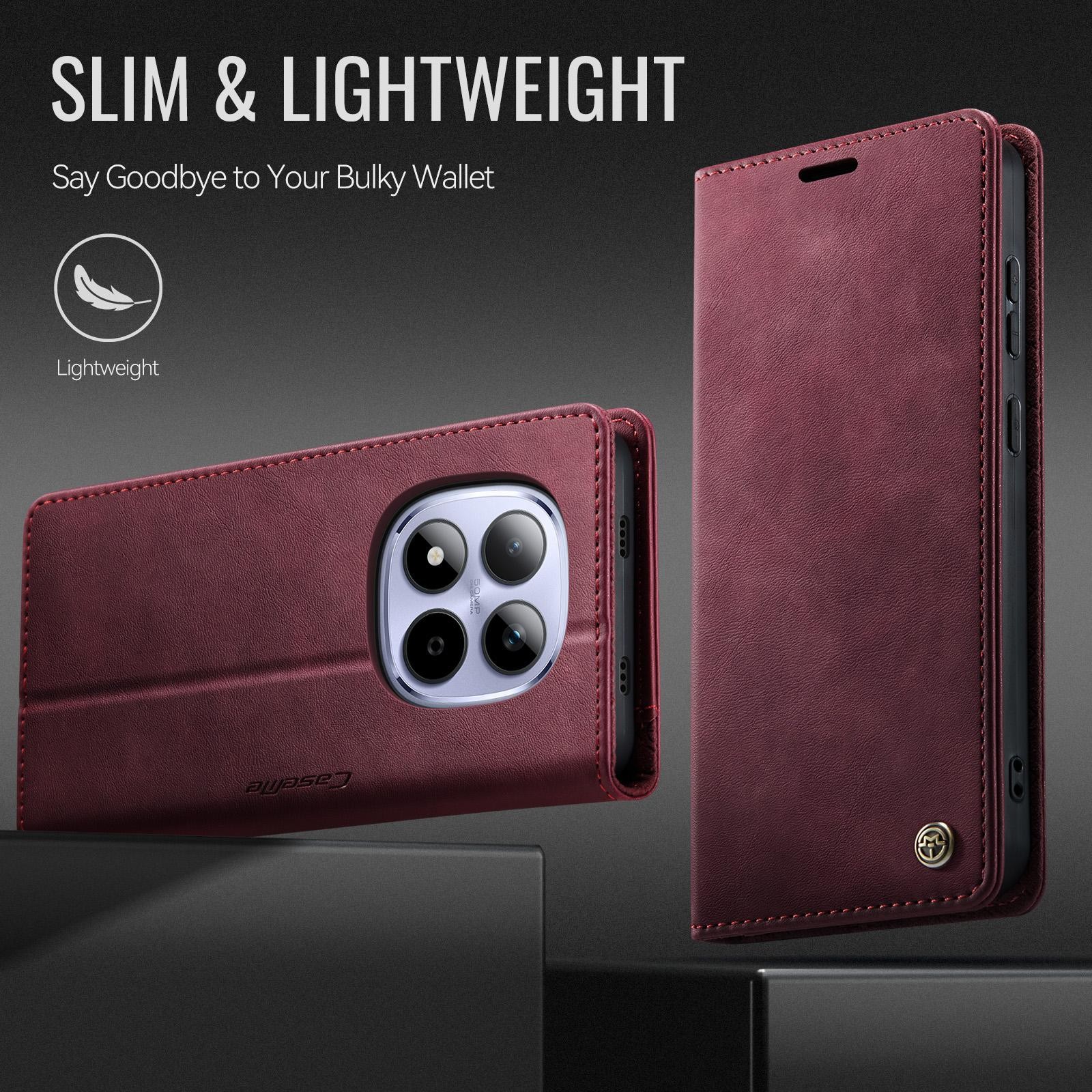 CaseMe 033 Xiaomi Redmi Note 15 Pro 5G RFID Retro Θήκη Βιβλίο Δερμάτινη –Red