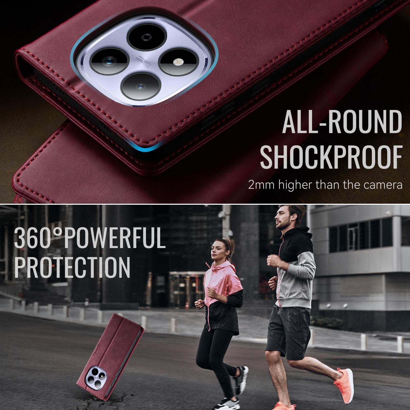 CaseMe 033 Xiaomi Redmi Note 15 Pro 5G RFID Retro Θήκη Βιβλίο Δερμάτινη –Red