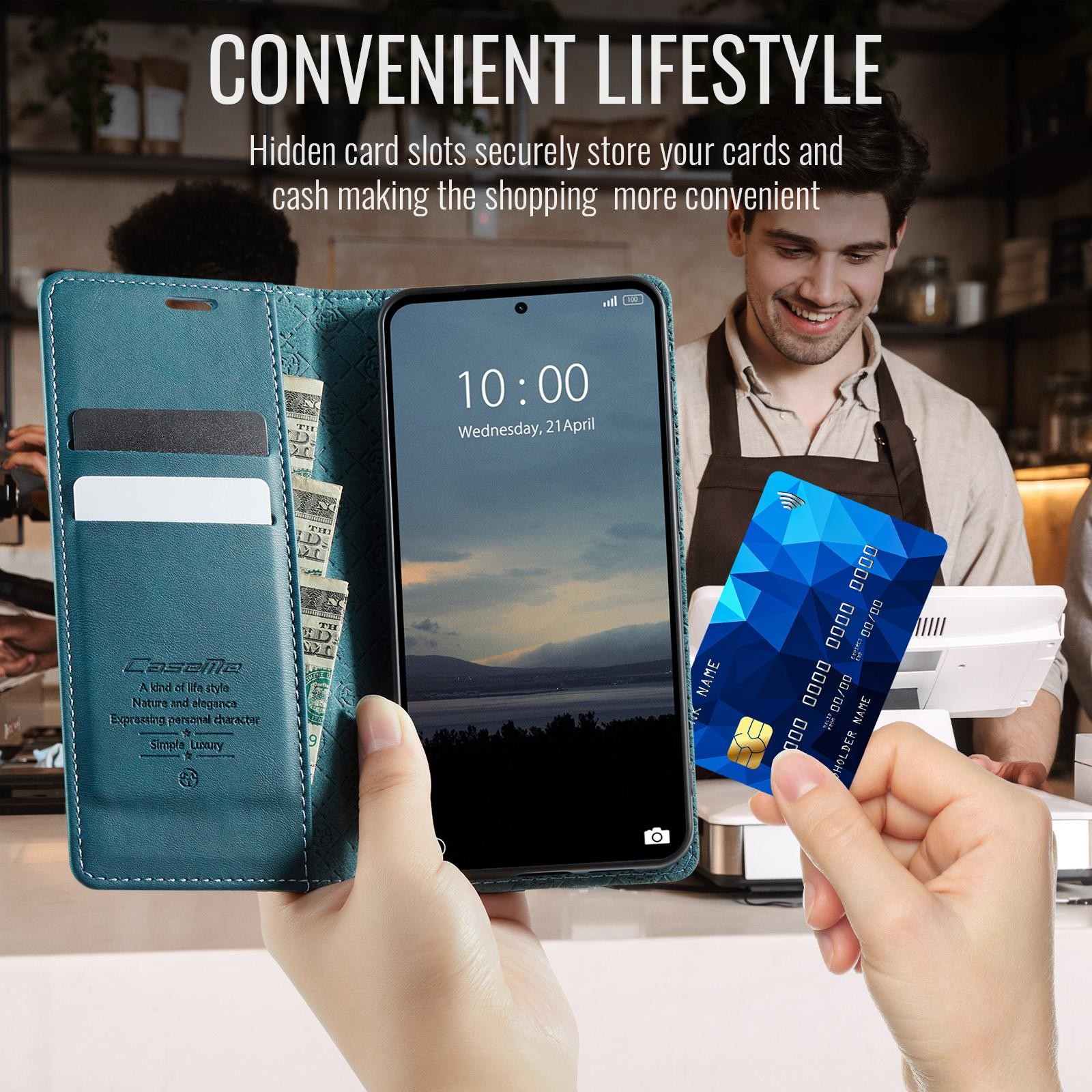 CaseMe 033 Xiaomi Redmi Note 15 Pro 5G RFID Retro Θήκη Βιβλίο Δερμάτινη –Green