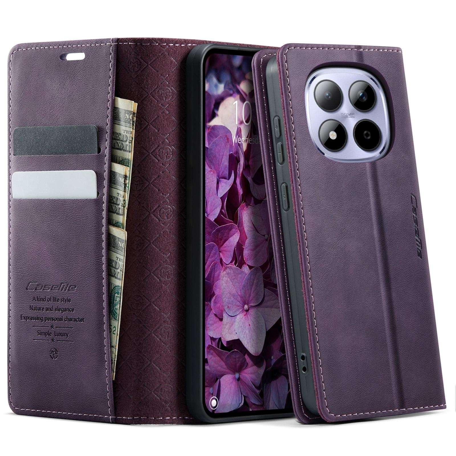 CaseMe 033 Xiaomi Redmi Note 15 Pro 5G RFID Retro Θήκη Βιβλίο Δερμάτινη – Purple