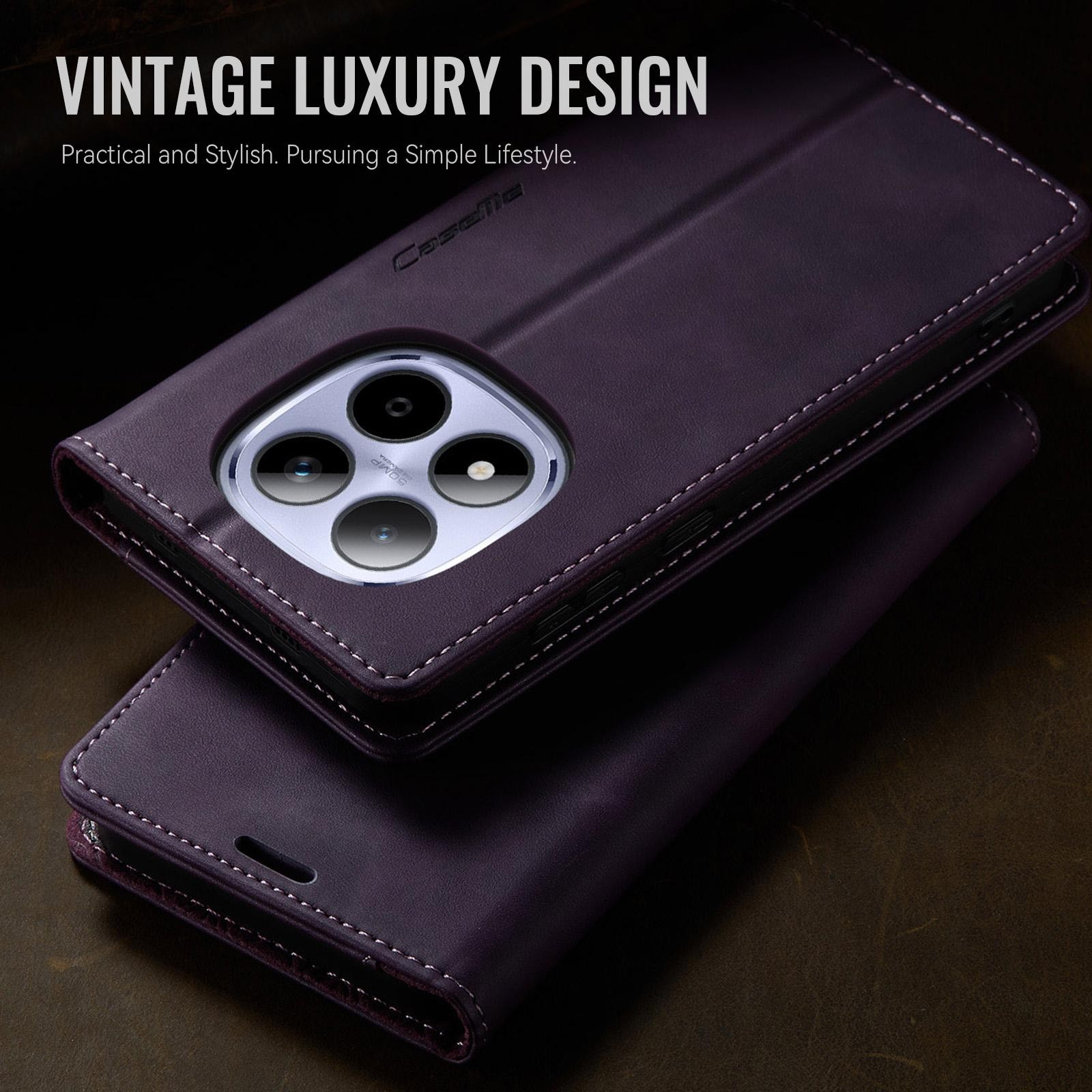 CaseMe 033 Xiaomi Redmi Note 15 Pro 5G RFID Retro Θήκη Βιβλίο Δερμάτινη – Purple