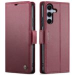CaseMe 023 Samsung Galaxy S25/S24 5G RFID Θήκη Πορτοφόλι Δερμάτινη –Red