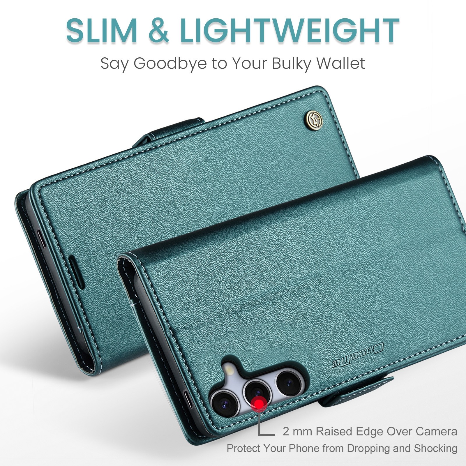 CaseMe 023 Samsung Galaxy S25/S24 5G RFID Θήκη Πορτοφόλι Δερμάτινη –Green