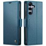 CaseMe 023 Samsung Galaxy S25/S24 5G RFID Θήκη Πορτοφόλι Δερμάτινη –Blue