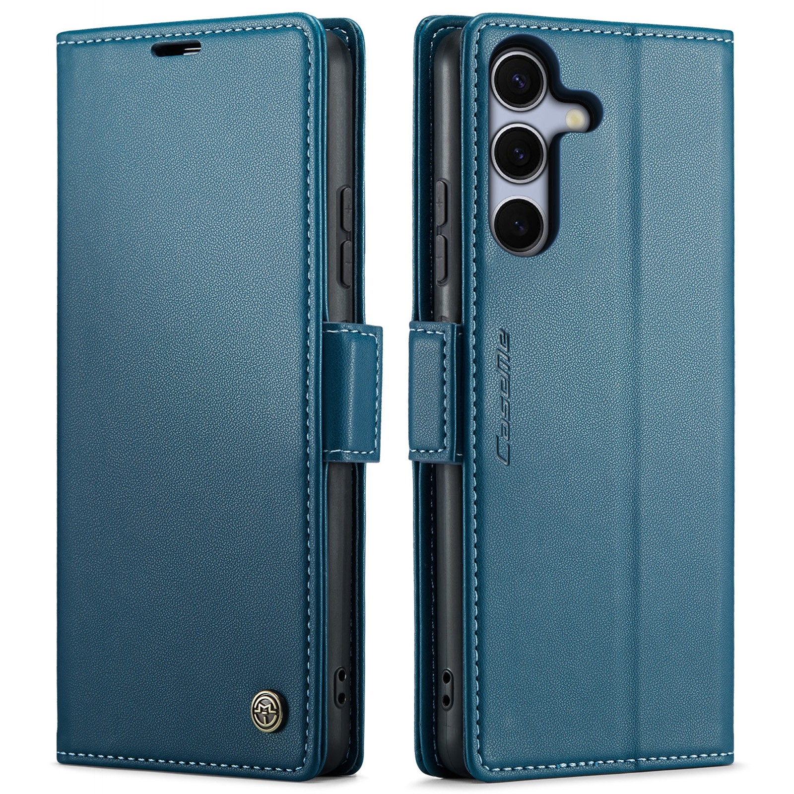 CaseMe 023 Samsung Galaxy S25/S24 5G RFID Θήκη Πορτοφόλι Δερμάτινη –Blue