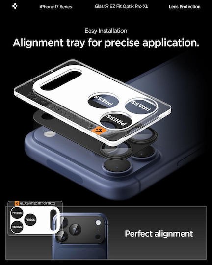 iPhone 17 Pro Προστασία Κάμερας Spigen Glas.tR EZ FIT Optik PRO XL Camera Protector Cover Black