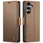 CaseMe 023 Samsung Galaxy S25/S24 5G RFID Θήκη Πορτοφόλι Δερμάτινη –Brown