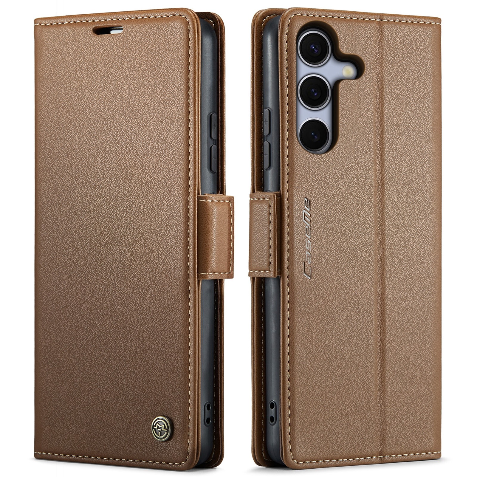 CaseMe 023 Samsung Galaxy S25/S24 5G RFID Θήκη Πορτοφόλι Δερμάτινη –Brown