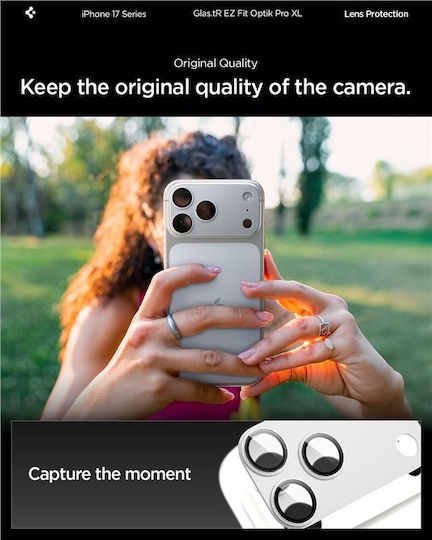 iPhone 17 Pro Προστασία Κάμερας Spigen Glas.tR EZ FIT Optik PRO XL Camera Protector Cover Silver