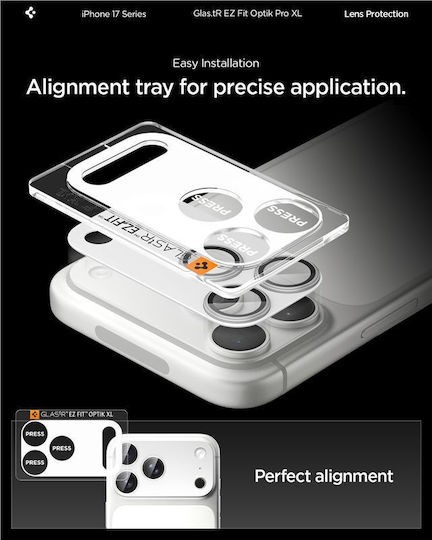 iPhone 17 Pro Προστασία Κάμερας Spigen Glas.tR EZ FIT Optik PRO XL Camera Protector Cover Silver