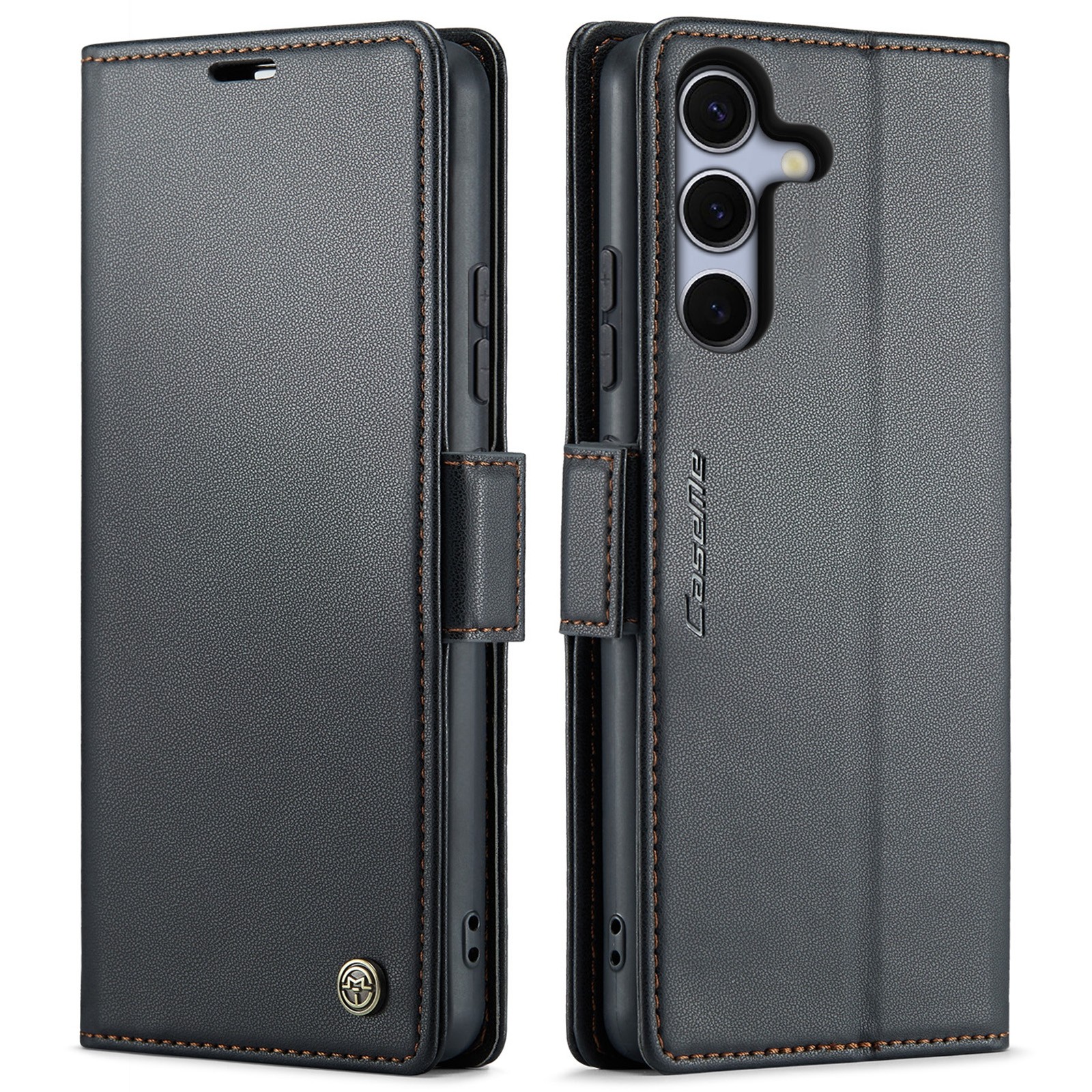 CaseMe 023 Samsung Galaxy S25/S24 5G RFID Θήκη Πορτοφόλι Δερμάτινη –Black
