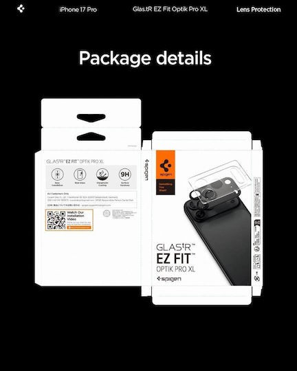 iPhone 17 Pro Προστασία Κάμερας Spigen Glas.tR EZ FIT Optik PRO XL Camera Protector Cover Orange