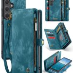 CaseMe 008 Samsung Galaxy S25 5G Θήκη Πορτοφόλι με Αποσπώμενη Θήκη Σιλικόνης -Blue
