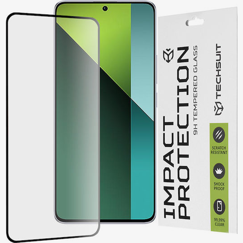 Xiaomi 15T Pro Προστασία Οθόνης με Μαύρο Περίγραμμα Techsuit 111D Full Face Tempered Glass