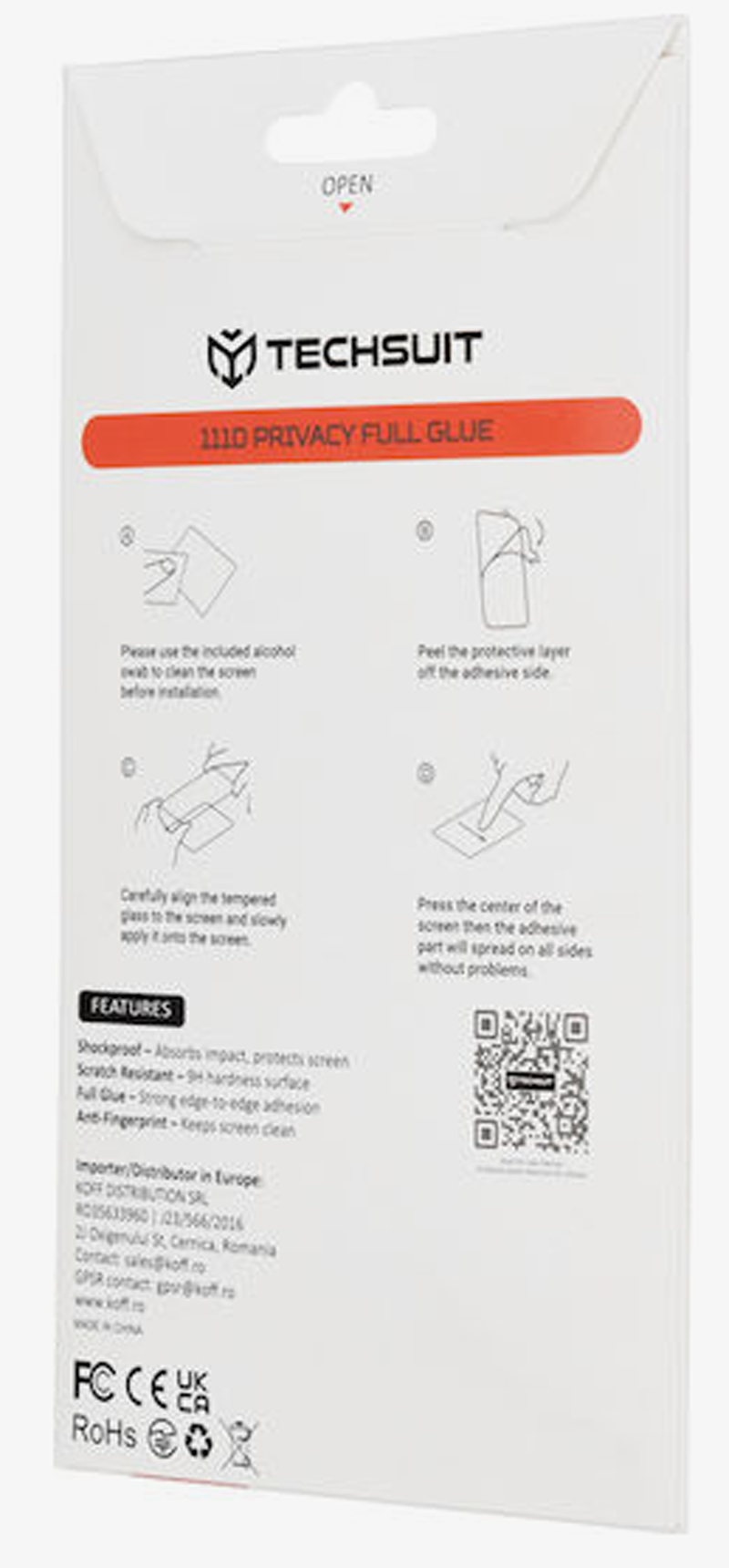 Xiaomi 15T Pro Προστασία Οθόνης Φιμέ Techsuit 111D Privacy Full Face Tempered Glass