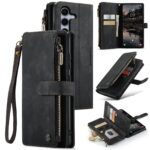 CaseMe C30 Samsung Galaxy S25/S24 5G Card Slots Zipper Θήκη Πορτοφόλι Δερμάτινη –Black