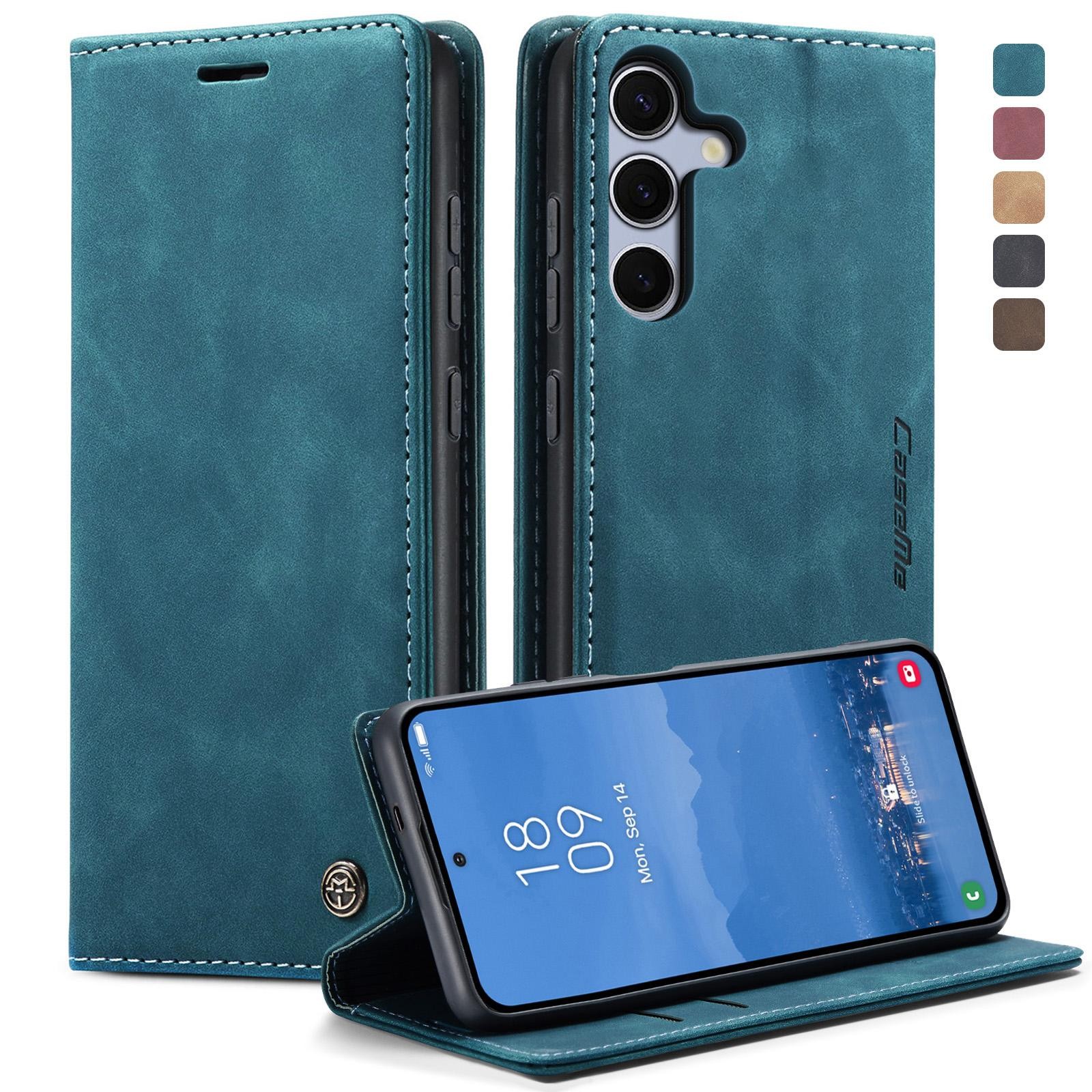 CaseMe 013 Samsung Galaxy S25/S24 5G Retro Leather Θήκη Βιβλίο -Blue