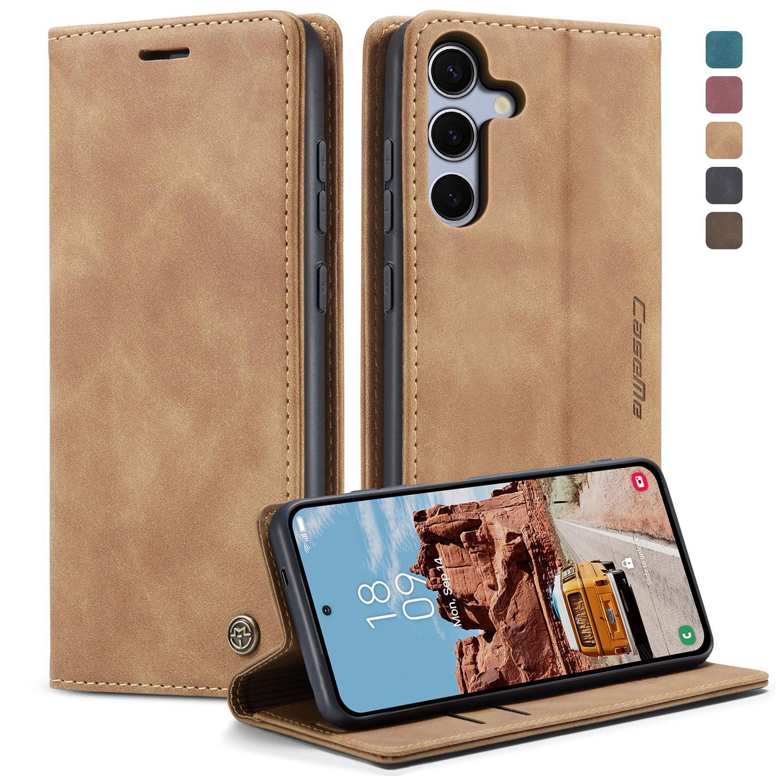 CaseMe 013 Samsung Galaxy S25/S24 5G Retro Leather Θήκη Βιβλίο -Brown