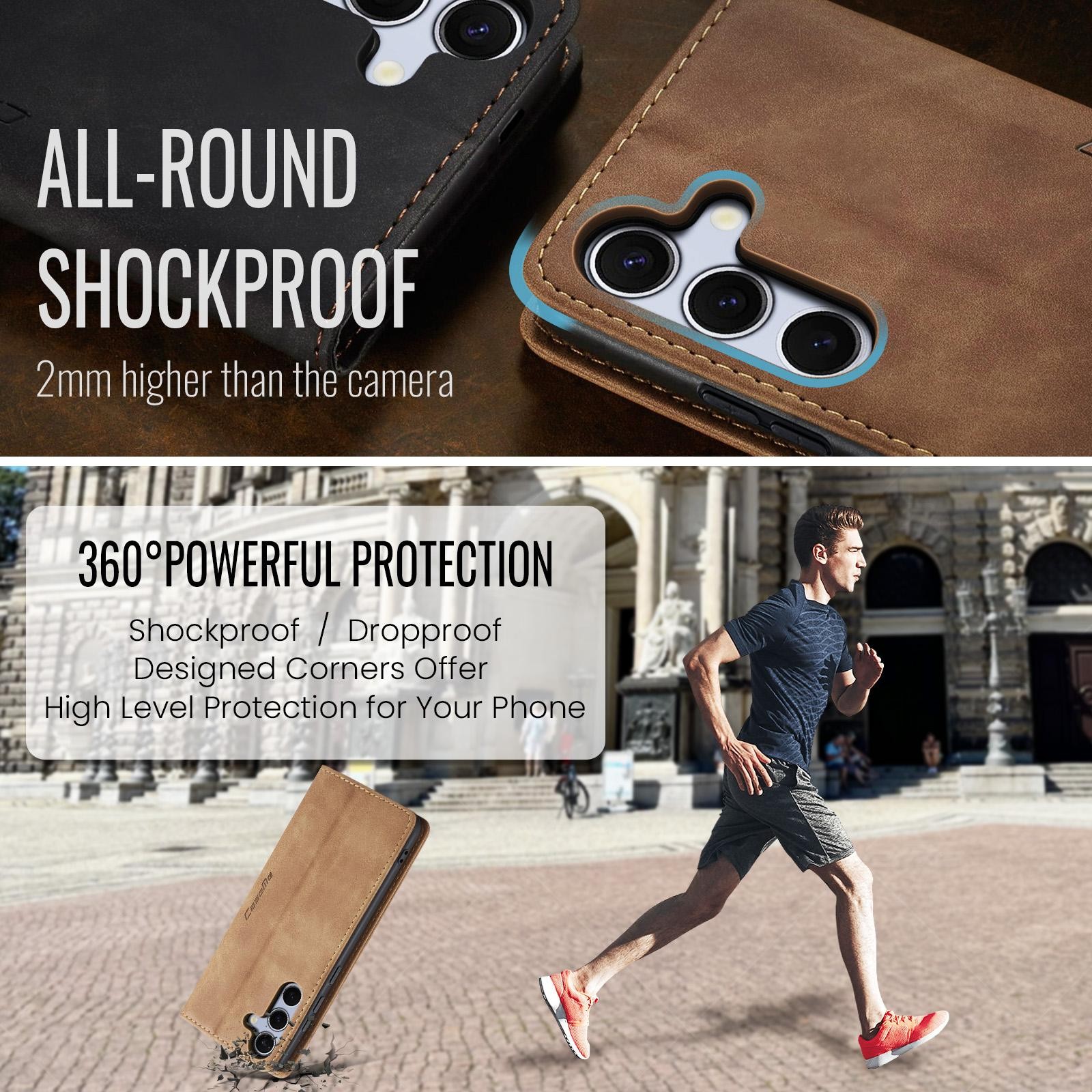CaseMe 013 Samsung Galaxy S25/S24 5G Retro Leather Θήκη Βιβλίο -Brown