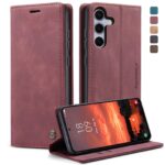 CaseMe 013 Samsung Galaxy S25/S24 5G Retro Leather Θήκη Βιβλίο -Red