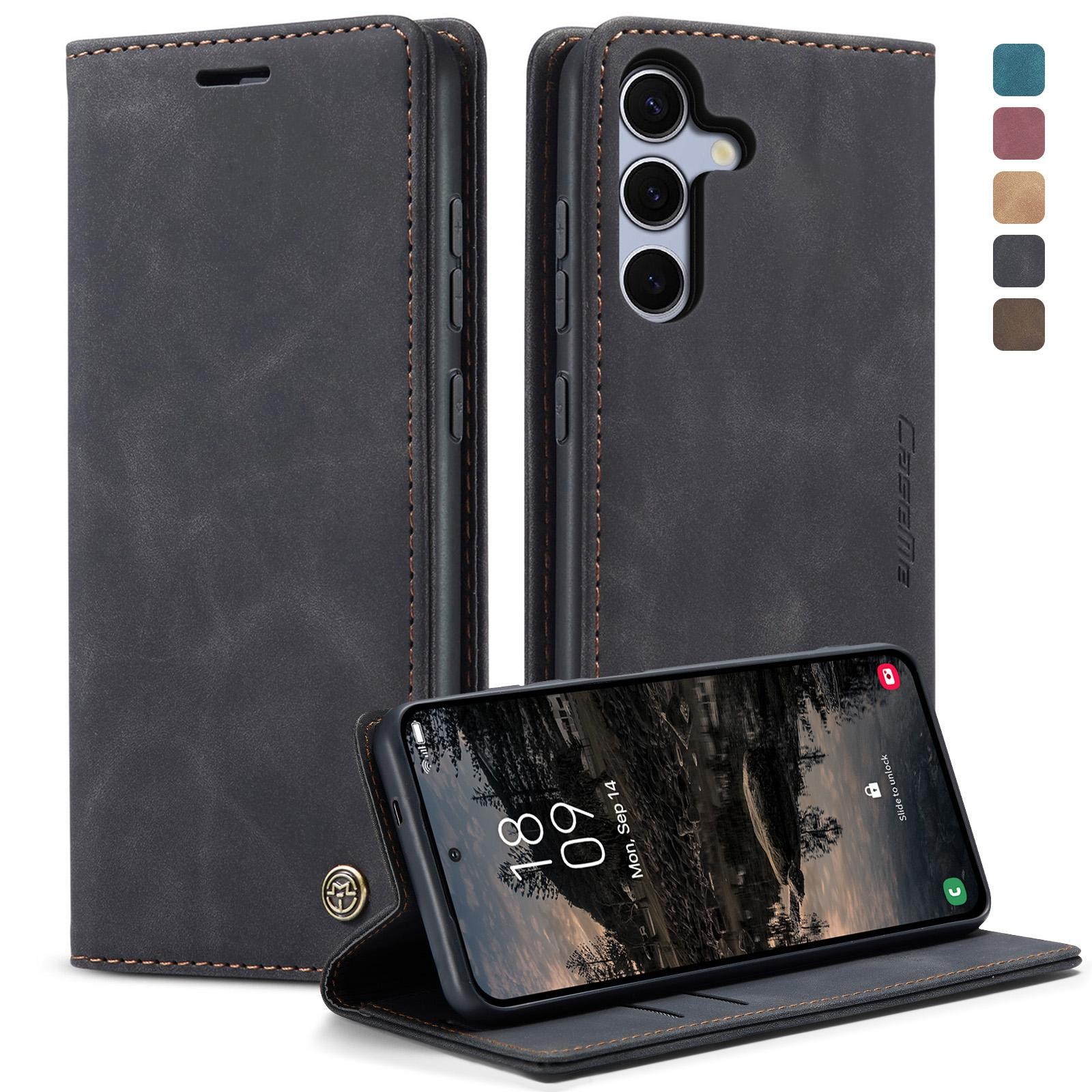 CaseMe 013 Samsung Galaxy S25/S24 5G Retro Leather Θήκη Βιβλίο -Black